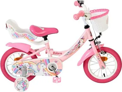 Produktbild von Volare Unicorn Kinderfahrrad - Mädchen - 12 Zoll - Rosa