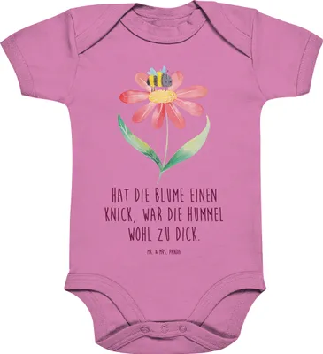 Produktbild von Mr. & Mrs. Panda Strampler Baby Hummel Blume 12. - 18. Monat - Bubble Gum Pink - Geschenk, body kurzarm, Wespe, babyanzug, Natur, overall, Babybody, Hummeln, Einteiler