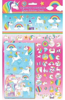 Produktbild von Regenbogen Einhorn Mega Sticker Pack