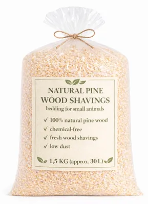 Produktbild von Holzspäne aus Kiefernholz 1,5 kg (ca. 30 L) - Einstreu natürlich, staubarm, saugfähig, für Kleintiere, Nager, Hühner, Garten & Kompost