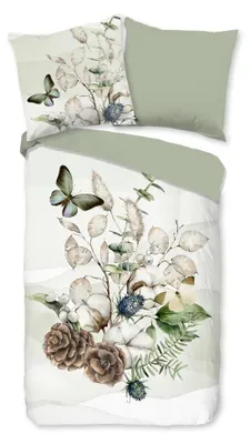 Productafbeelding van Good Morning Dekbedovertrek "Marjan" - Groen - (155x220 cm) - 100% Katoen