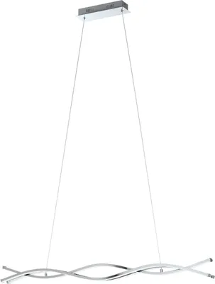 Produktbild von EGLO LED Pendellampe Lasana 2, 3 flammige Pendelleuchte, Hängeleuchte aus Alu, Stahl, Kunststoff, Farbe: Chrom, weiß, L: 100 cm