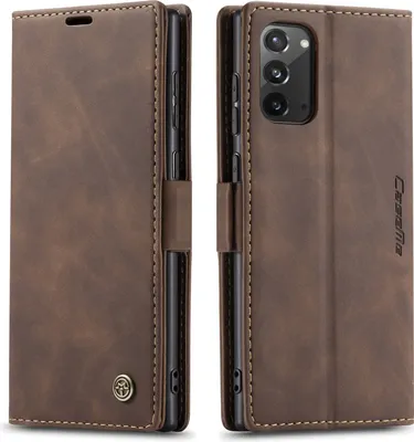 Produktbild von Galaxy Note 20 Hülle, LaimTop Retro Kunstledertasche TPU Innere, Kartenfächer, Magnetverschluss, Klapphülle mit Standfunktion Schutzhülle für Samsung Galaxy Note 20 Kaffee
