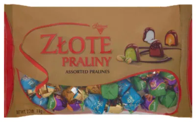 Productafbeelding van Solidarność gouden chocoladebonbons met roomvulling, 4 soorten, 1 kg