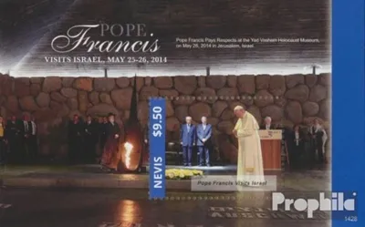 Produktbild von Briefmarken Nevis 2014 Mi Block357 (kompl.Ausg.) postfrisch Israelreise von Papst Franziskus