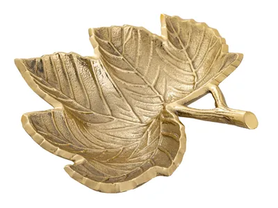 Produktbild von Dekoschale Schale Aluminium Leaf gold Blattschale