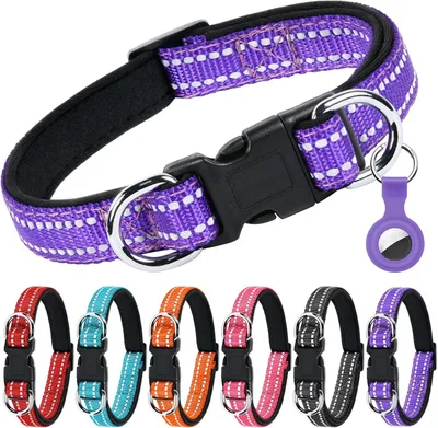 Image de Collier réfléchissant pour chien, réglable, taille L, avec rembourrage en néoprène, pour plus de sécurité