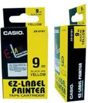 Produktbild von Casio XR-9YW, Schwarz auf gelb, Schwarz, 9 mm, 8 m