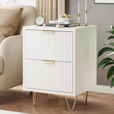Immagine prodotto di Set di 2 comodini con 2 cassetti, dimensioni 40 x 40 x 55 cm
