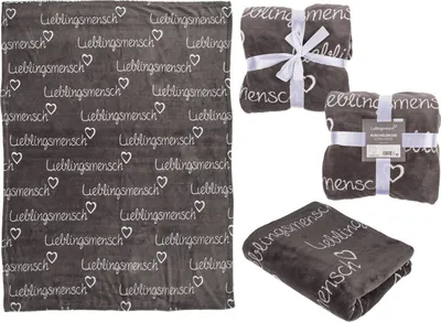 Produktbild von OOTB Graue Kuscheldecke Lieblingsmensch