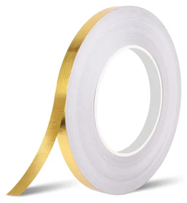 Image de Film adhésif miroir - Auto-adhésif et étanche - Décoration murale et bordure de carrelage - Or - 10 mm x 50 m