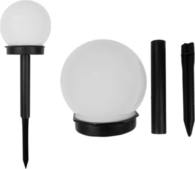 Zdjęcie produktu dla Lampa Wbijana Solarna LED Ogrodowa Kula 10cm IP44 Słupek