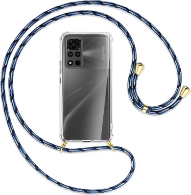 Produktbild von Handykette Backcover-Schutzhülle mit Band (Metall goldfarben) für Honor View 40 Pro (V40 Pro, 6.6'') - Blautöne