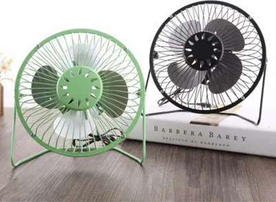 Image de 4 Inch Mini Desktop Fan USB Charging Metal Personal Small Air Circulator Cooling Fan Green