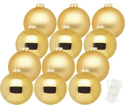 Produktbild von Weihnachtskugeln Inkagold 12 Stk 8cm + Haken