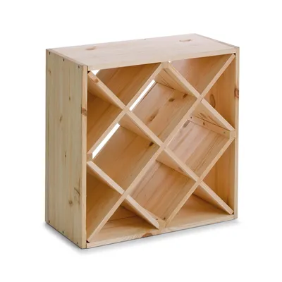 Productafbeelding van Zeller wijnrek, houten flessenrek van natuurlijk hout, 52 x 25 x 52 cm
