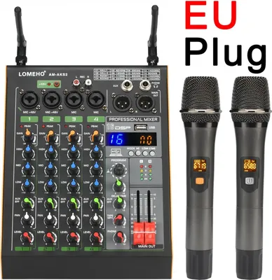 Obrázek produktu pro Audio mixér, 4 kanály, bezdrátový mikrofon UHF, EU PLUG