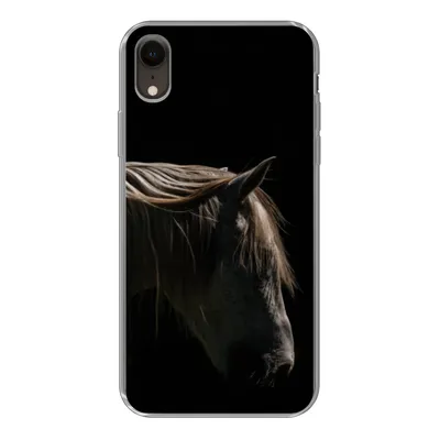 Produktbild von MuchoWow® Handyhülle Schutzhülle Hülle für iPhone XR Pferd - Tiere - Weiß Silikon Softcase Handy Hülle - Schutzdeckel