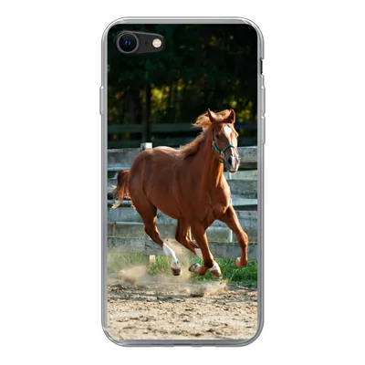 Produktbild von MuchoWow® Handyhülle Schutzhülle Hülle für iPhone 8 Pferd - Licht - Sand Silikon Softcase Handy Hülle - Schutzhaube