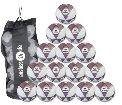 Produktbild von Ballset erima Hybrid Trainingsball 2.0 v26 inkl. Ballsack 15 Bälle burgund/lavender