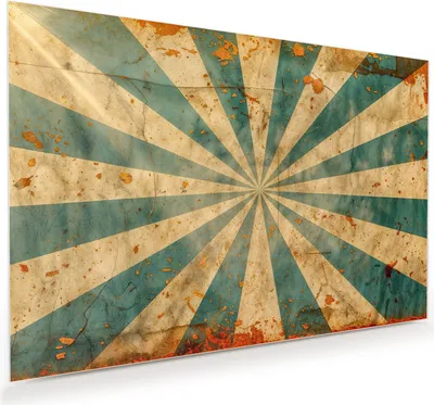 Produktbild von Glasbild 60x40cm in XXL für Wohnzimmer, Schlafzimmer Motiv Retro Sonnenstrahlen