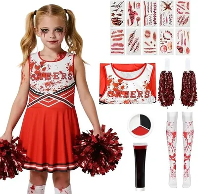 Produktbild von Mädchen Zombie Cheerleader Kostüm Verkleidung Halloween L