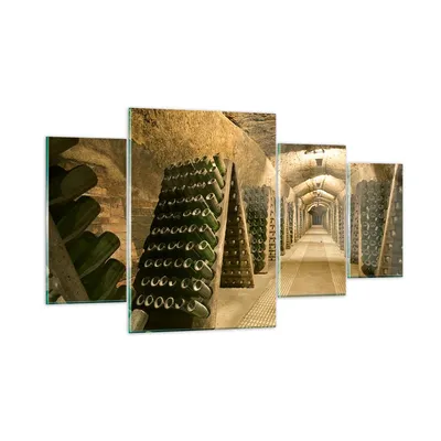 Produktbild von Bilder auf glas - Weinkeller Flaschen Keller - 160x90cm - Glasbilder - Wandbilder - Kunstdruck - zum Aufhängen bereit - Wanddekoration aus Glas - Glas Bilder - Wandbild auf Glas - GDL160x90-0366