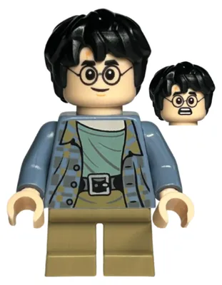 Image de Minifigurine LEGO Harry Potter - Veste bleu sable, jambes courtes couleur marron foncé (hp316)