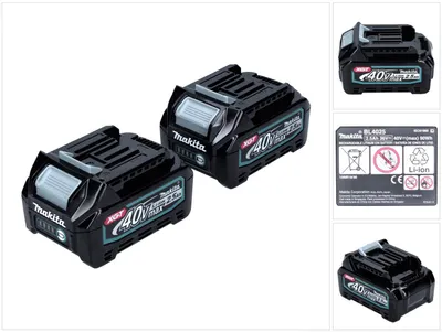 Produktbild von Makita Akku Set 40 V mit 2x BL 4025 2,5 Ah ( 2x 191B36-3 ) XGT Li-Ion Akku IP64 Schutzklasse mit LED Anzeige