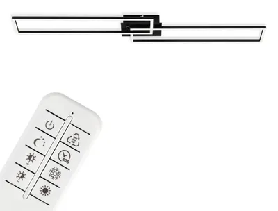 Immagine prodotto di BRILONER FRAME Lampada da soffitto a LED, telecomando, dimmerabile, controllo della temperatura del colore CCT, orientabile, nero, 110 x 24,8 x 7,8 cm