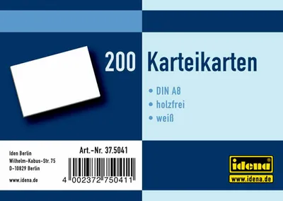 Produktbild von 1000 (5x 200) Karteikarten DIN A8 / blanko / weiß