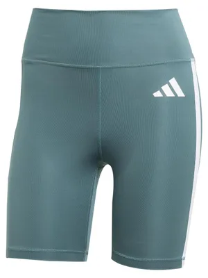 Image de Leggings de sport pour femmes Adidas Optime Essentials, modèle 3 bandes, couleur turquoise/blanc, taille L, en parfait état (occasion)