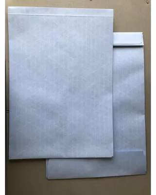Produktbild von Kaenguruh E4 Faltentasche, Ormypack weiss/blau 140 g, mit Haftklebung Abdeckstreifen, Stehboden und Faltenbreite 40 mm