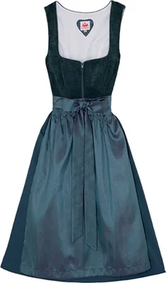 Produktbild von Spieth & Wensky Dirndl Dasing Lange-Dirndl Kleid 2-teiliges Trachtenkleid, Farbe:Petrol, Größe:46/3XL