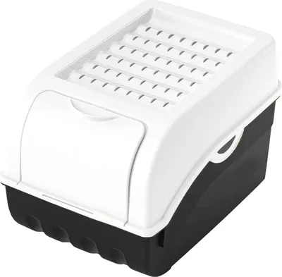 Produktbild von Kartoffelbox Gemüsebox für ca. 5 kg Kartoffelkiste 29 x 20 x 19 cm Kartoffel Gemüse Aufbewahrung Vorratsbox Vorratsdose weiß/anthrazit