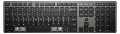 Produktbild von HP 725 Kabellose Tastatur für mehrere Geräte, Volle Größe (100%), Kabellos, RF Wireless + Bluetooth, Schwarz
