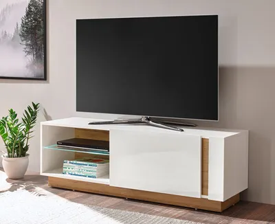 Immagine prodotto di Credenza Clair 138cm bianco / bianco lucido - credenza per soggiorno in rovere grandson