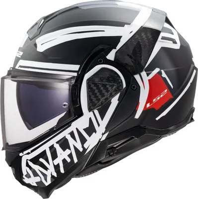 Produktbild von LS2 FF910 Advant II Tape Klapphelm, schwarz matt/weiß, L (59/60)