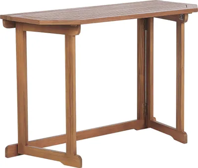 Produktbild von BELIANI Balkontisch Hellbraun Akazienholz 110 x 47 cm mit klappbarer Tischplatte Landhausstil Outdoor Garten Terrassse Ausstattung Möbel