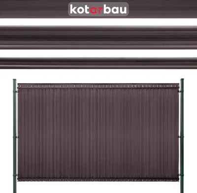 Zdjęcie produktu dla KOTARBAU® Parawan ochronny do paneli pionowych 123 x 250 cm Ciemnobrazowe listwy ogrodzeniowe z PVC do paneli Parawan ochronny do paneli ogrodzeniowych Listwy ochronne do paneli ogrodzeniowych Zestaw z tworzywa sztucznego na taras Ogród Pionowy