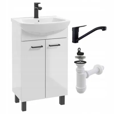 Obrázek produktu pro Stamar | Koupelnová skříňka - s umyvadlem - 50 cm - baterie a sifon