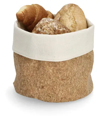Produktbild von Aufbewahrungskorb aus Kork und Baumwolle, Ø 20 x 20 cm