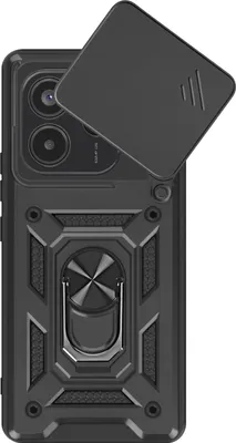 Image de Mayaxess, housse pour Redmi Note 14 5G Ring Support avec protection pour appareil photo, noir