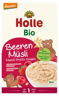 MUSLI Z MALINAMI I TRUSKAWKAMI BEZ DODATKU CUKRÓW OD 1 ROKU DEMETER BIO 200 g - HOLLE