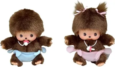 Image de Bebichhichi fille | 13 cm | Poupée Monchhichi | Bébé avec couche rose