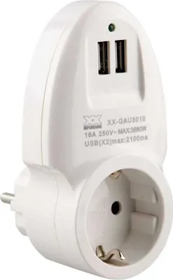 Image de Onlex Dual-usb-adapter 16a blanc blanc One Size