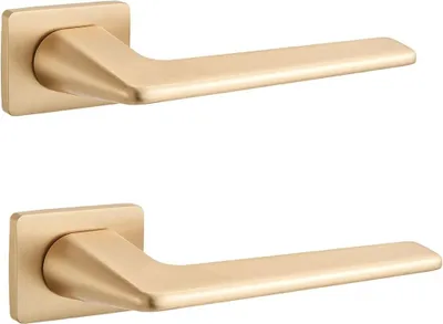 Produktbild von Rechteckiger Türgriff in gebürstetem Gold für den Innenbereich