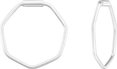Produktbild von Creolen Ohrringe 925 Sterling Silber Hexagon 14mm