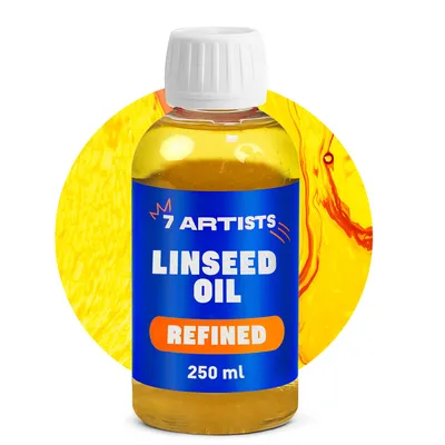 Produktbild von 7 Artists Leinöl Raffiniert 250 ml – Linseed Oil für Ölfarben | Malmittel & Verdünner für Ölmalerei | Hochwertiges Ölmedium für Künstler