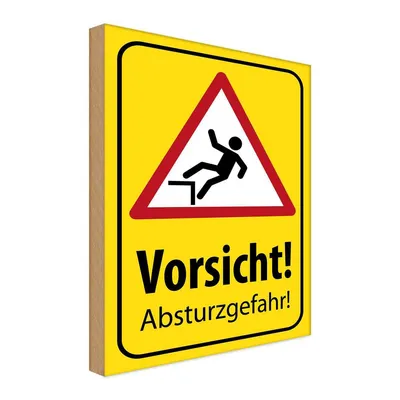 Produktbild von vianmo Holzschild 40x30 cm Vorsicht Abstürzgefahr Warnschild Hinweisschild